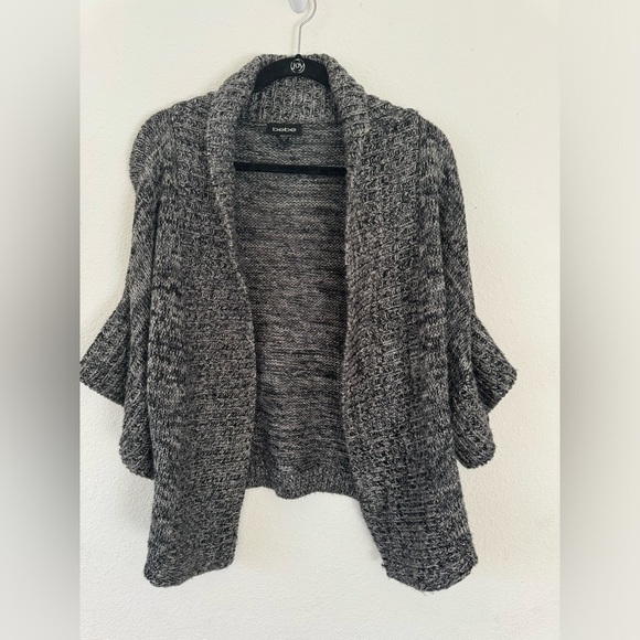 bebe Sweaters - Bebe Black/White Heather Cardigan Sz. M